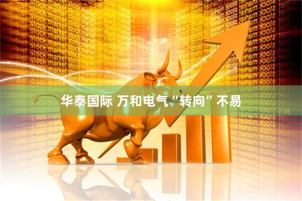 华泰国际 万和电气“转向”不易